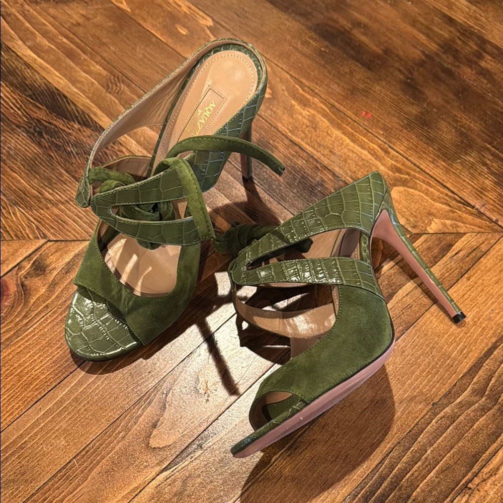 Aquazzura Green Strappy Heels